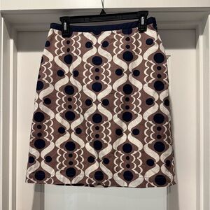 Boden Geometric Patterned Skirt Size 6R Cotton Mini European Heritage Classic